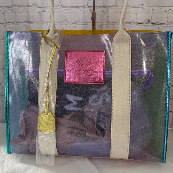 Kurt Geiger Translucent XXL Vinyl Tote w/ Dustbag 16x12x5in NWT SOLD OUT - Picture 3 of 14